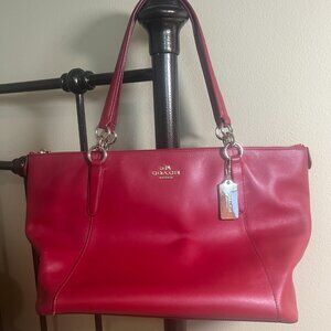 COACH Red Leather Tote